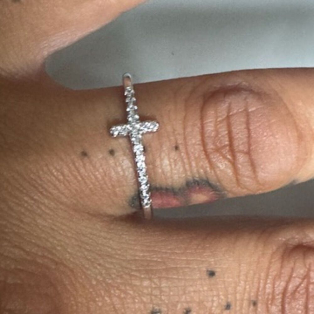 Cross Ring Silver Sterling Silver 925 Size 9